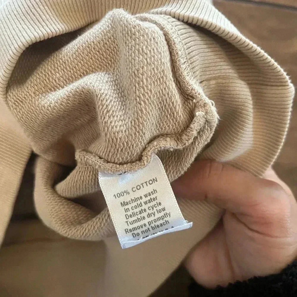 Tan + Lines Real is Rare Beige Crewneck Medium - Picture 5 of 5